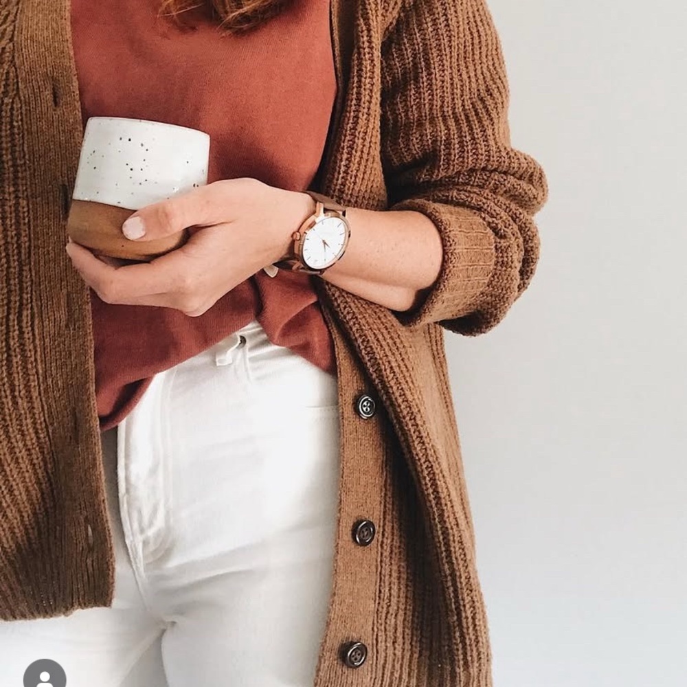 Women's Brown Cardigan Sweater